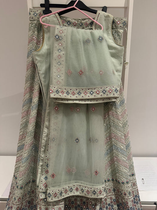 Preloved Indian Mint Green Lehenga