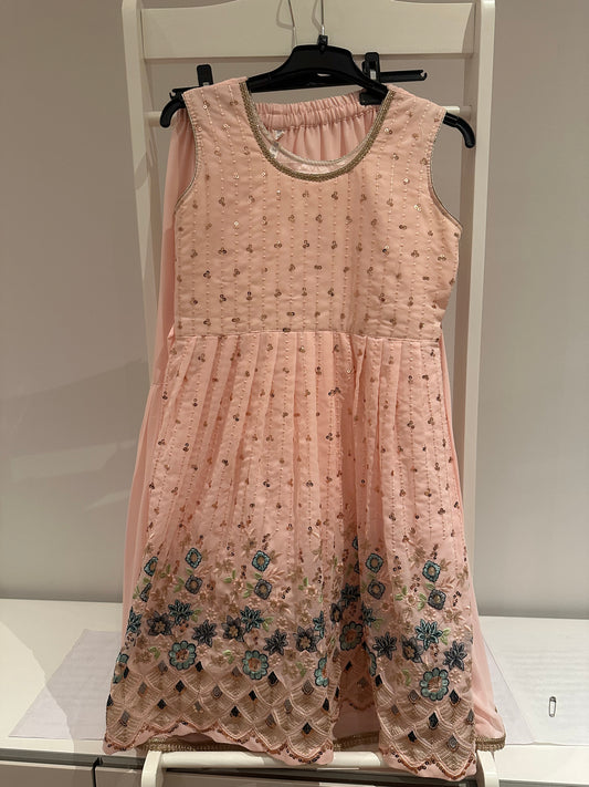 New India suit for girls peach Age 9-11