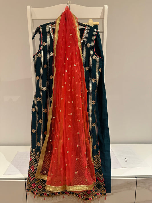 Navy and Teal Suit **NEW with tags**