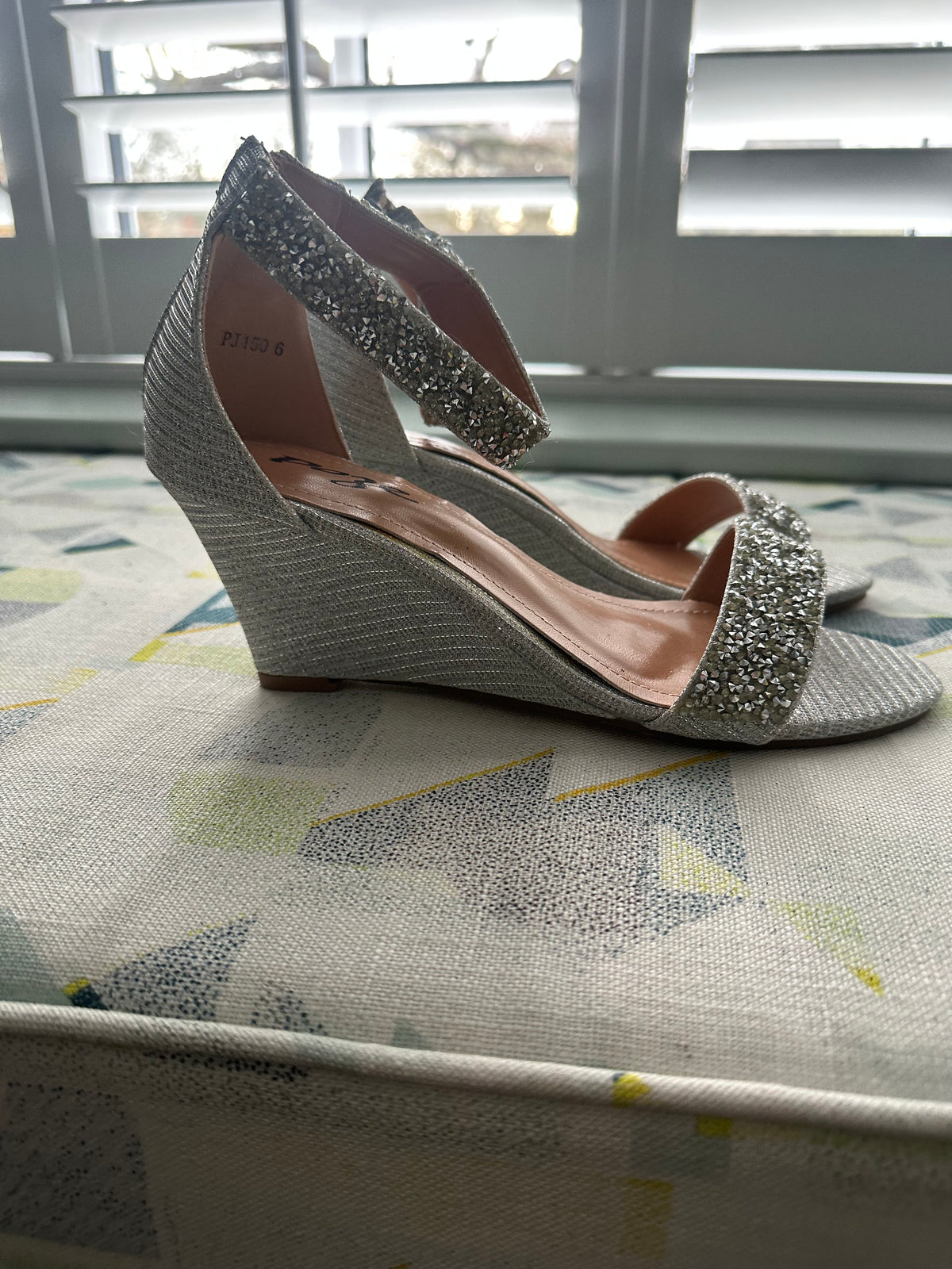 Silver wedge sandals