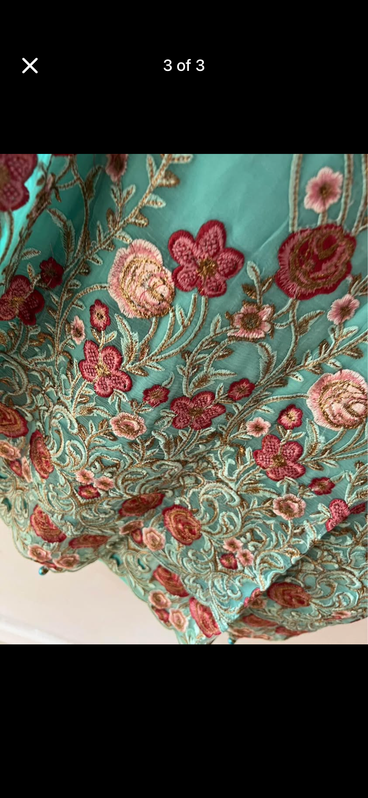 Blue embroidered Asian suit