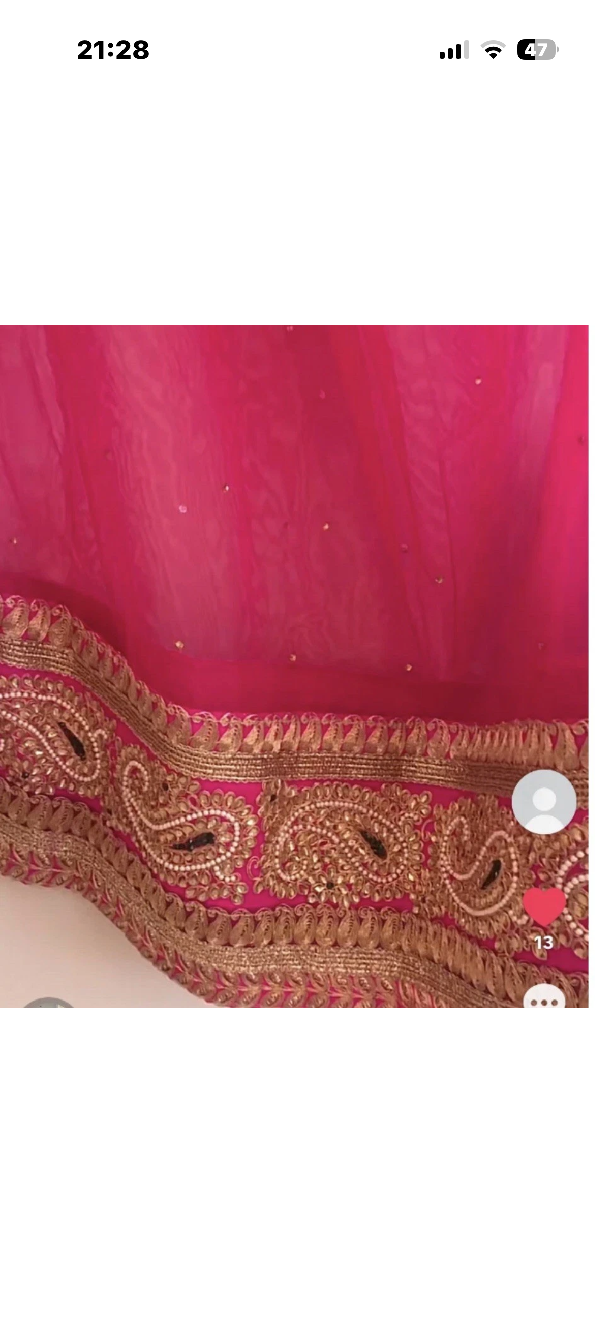 Girls Lengha Green/pink worn