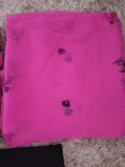 Beautiful 3 piece unstiched chiffon suit