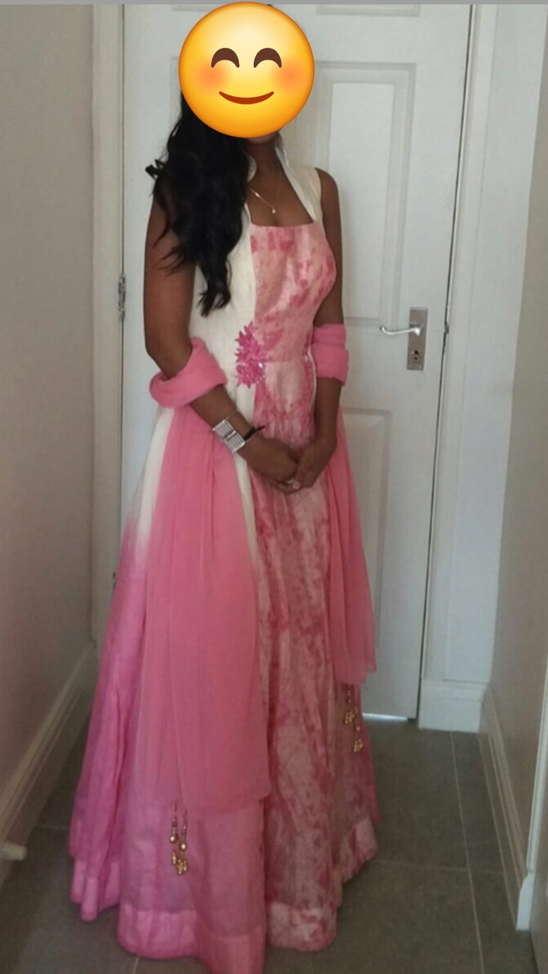 Preloved pink and cream gown
