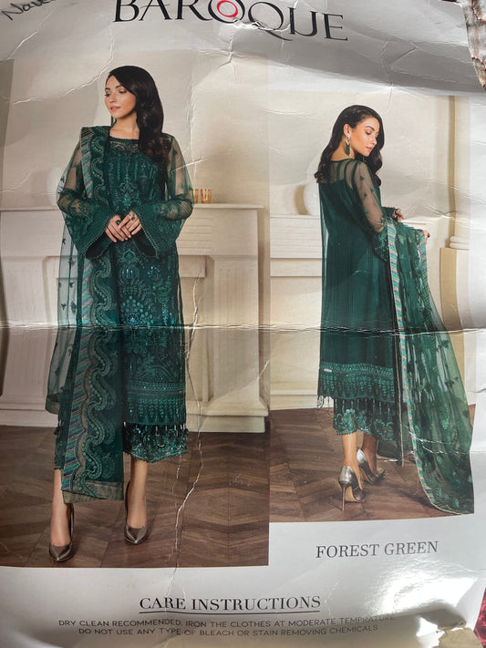 Brand new baroque green outfit - kameez and straight trousers
