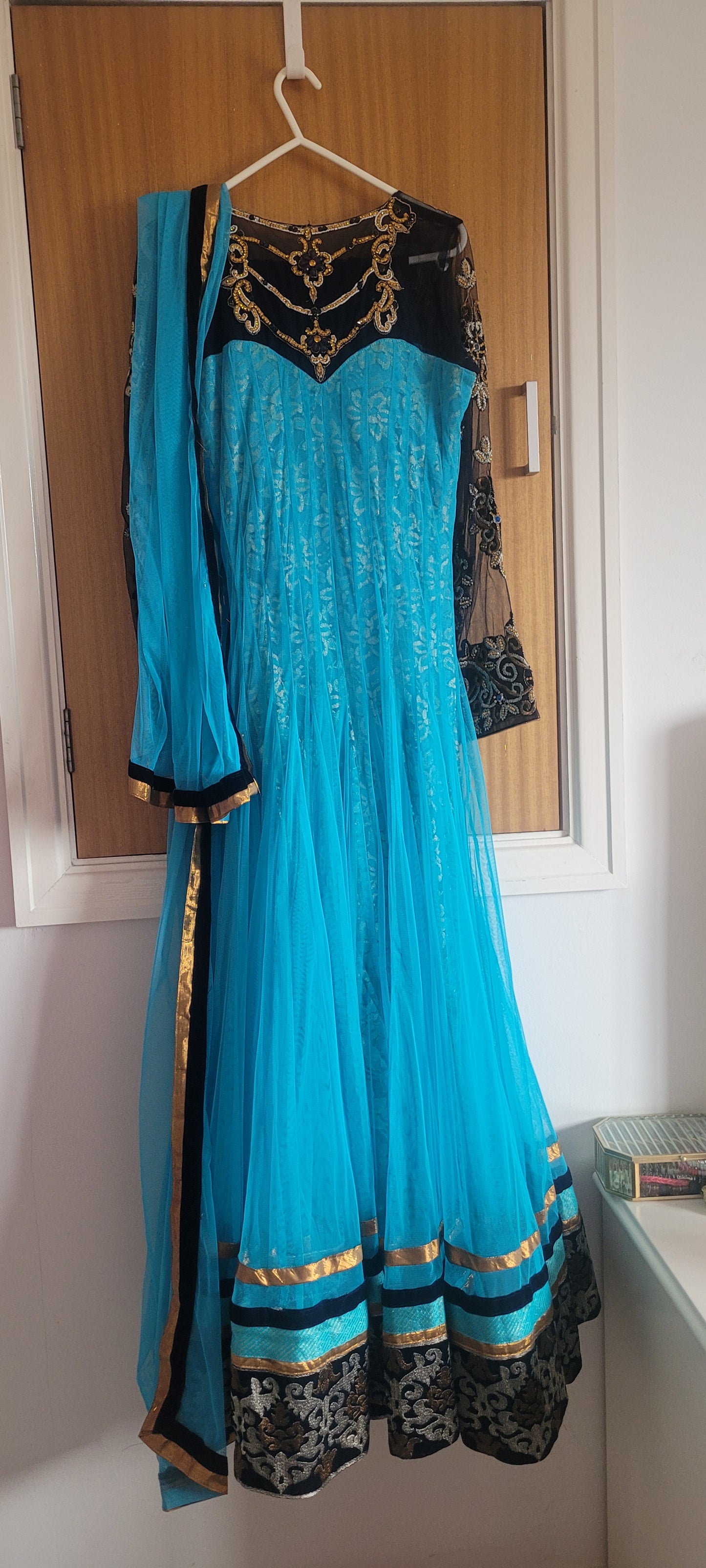 Very heavy blue dress