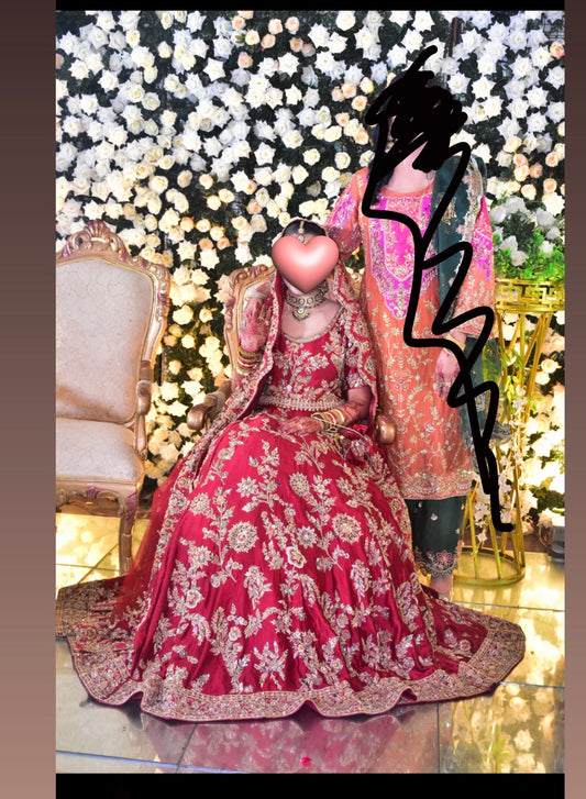 Red lehngha