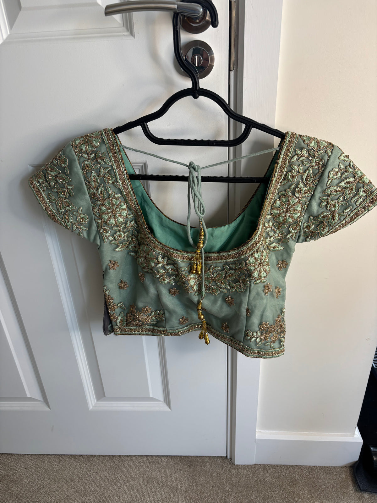 Sage green lengha