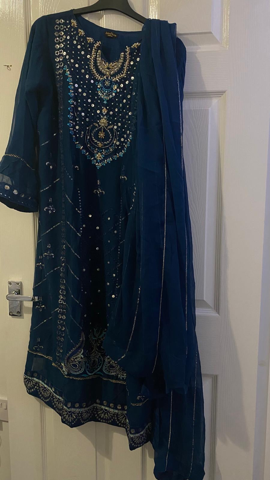 Preloved navy blue Indian Suit