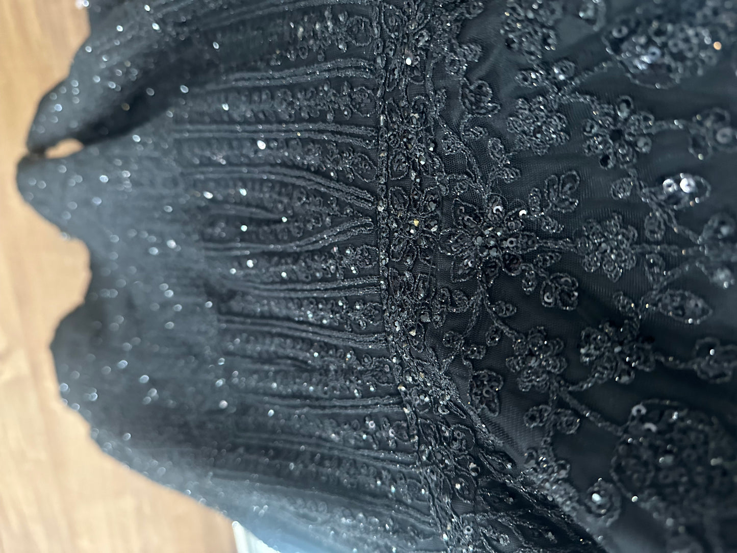 Preloved black Mongas dress with chunni worn once for 4 hours