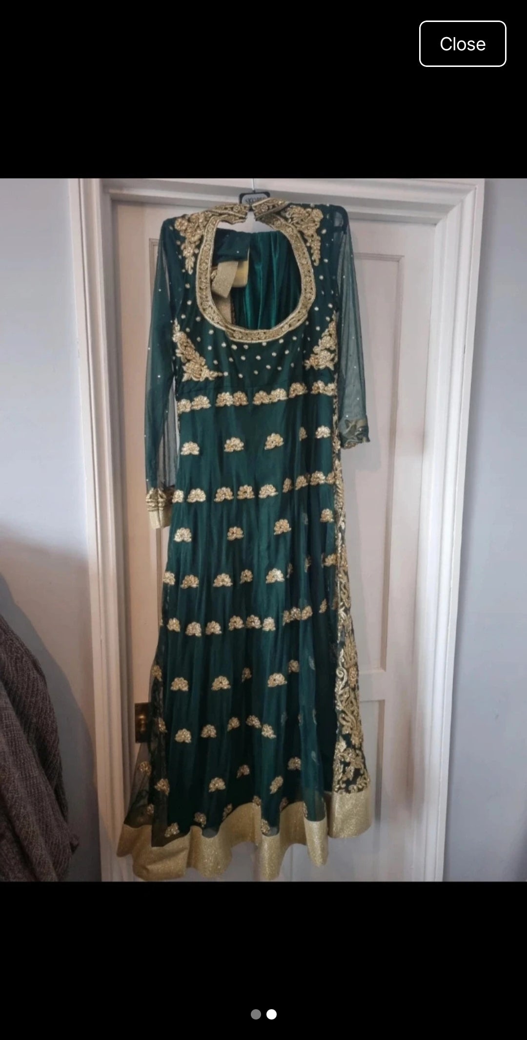 Sequins Embroidered Dark Green Silk A Line Anarkali Suit