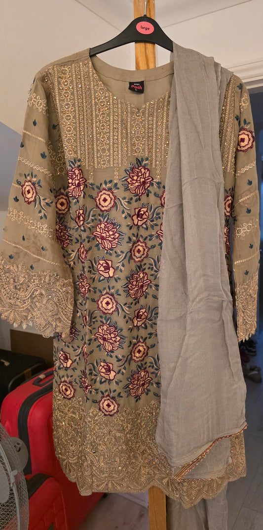 Dark Gray Shalwar Kameez