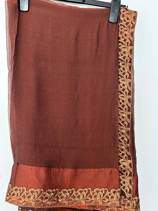 Saree with sequin Halterneck top