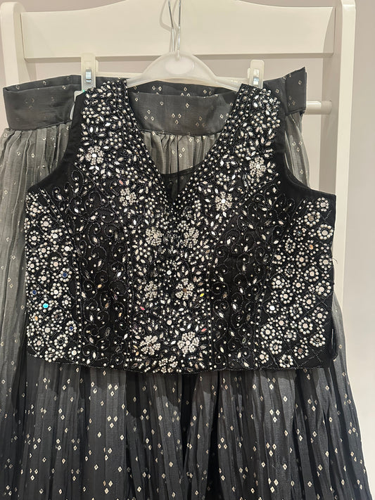 Preloved Black Indian lehenga and top