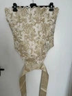 Halterneck top & skirt (tailor made) in brocade & silk