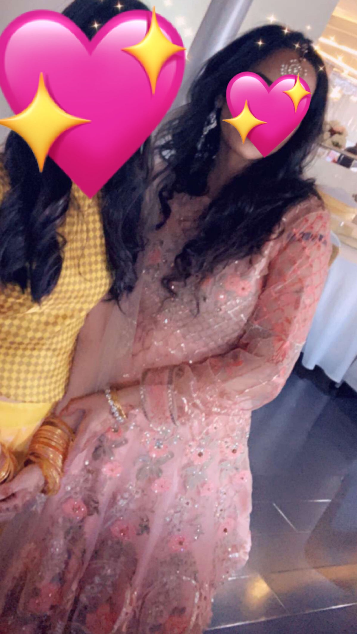 Stunning Peach Pakistani/Indian Wedding Party Dress with Heavy Embroidery and Pearl Detail
