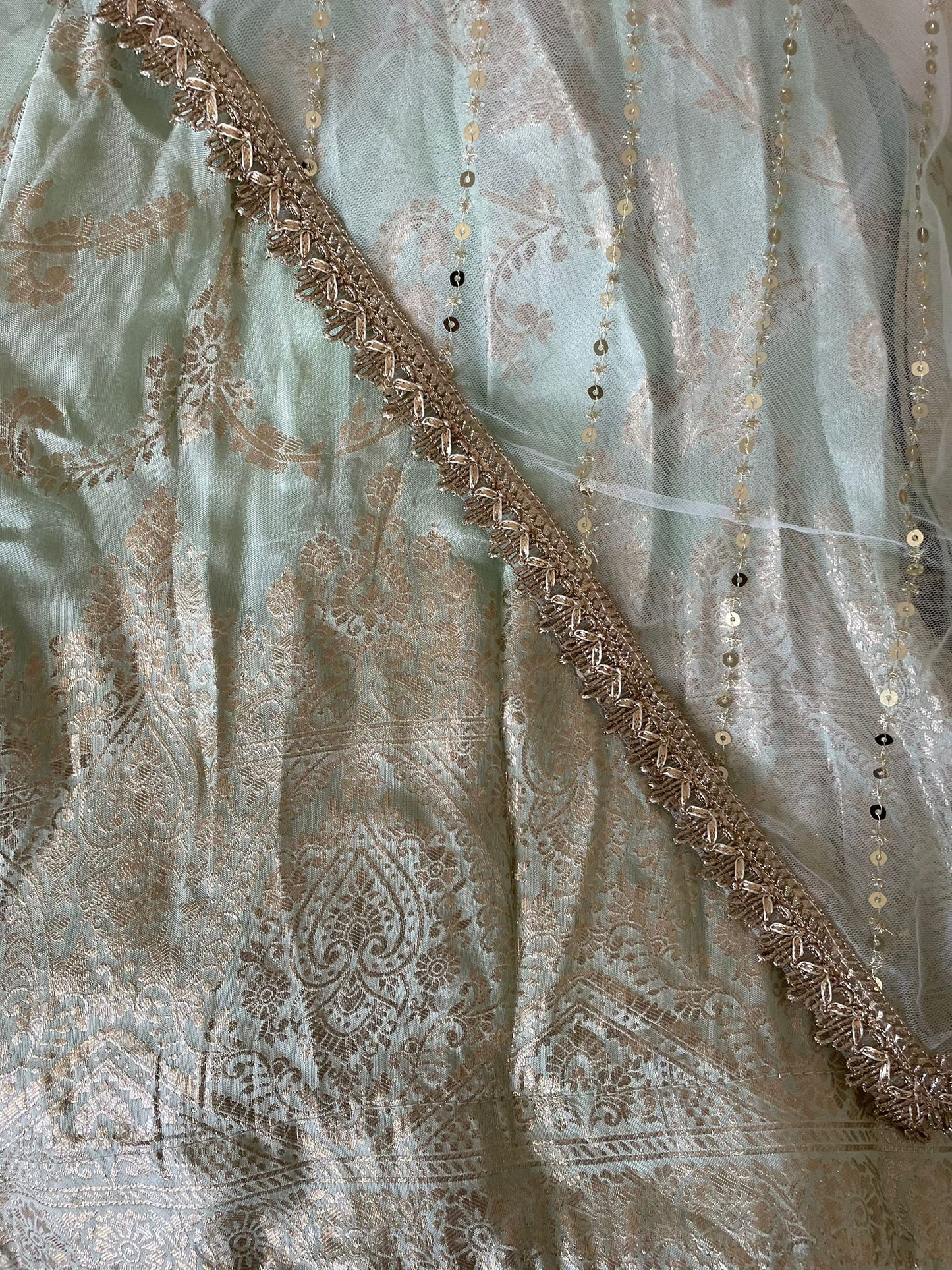 Preloved India Girls Green Pjami Suit