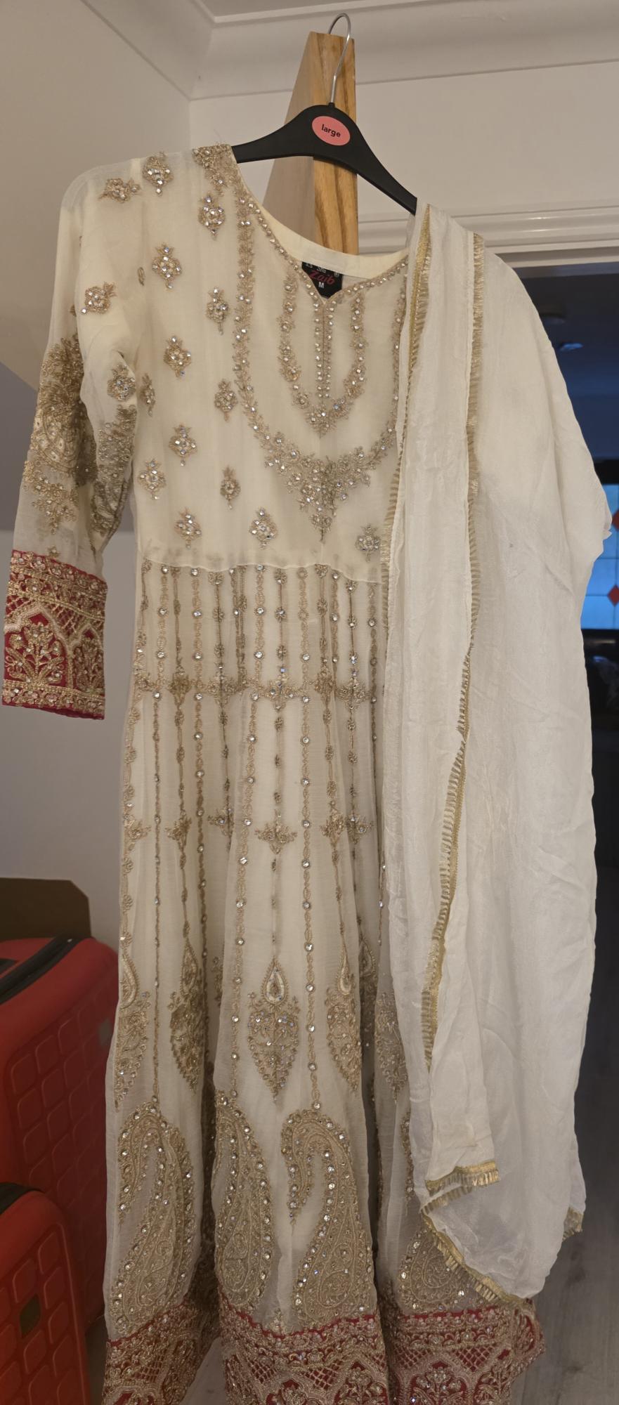 Pink / White Anarkali dress