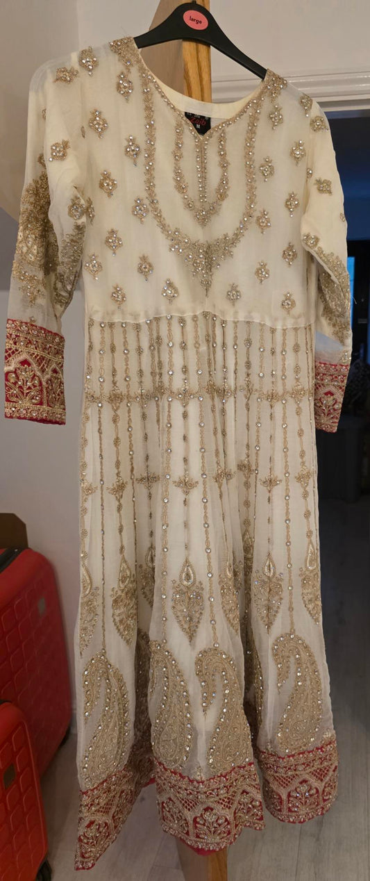 Pink / White Anarkali dress