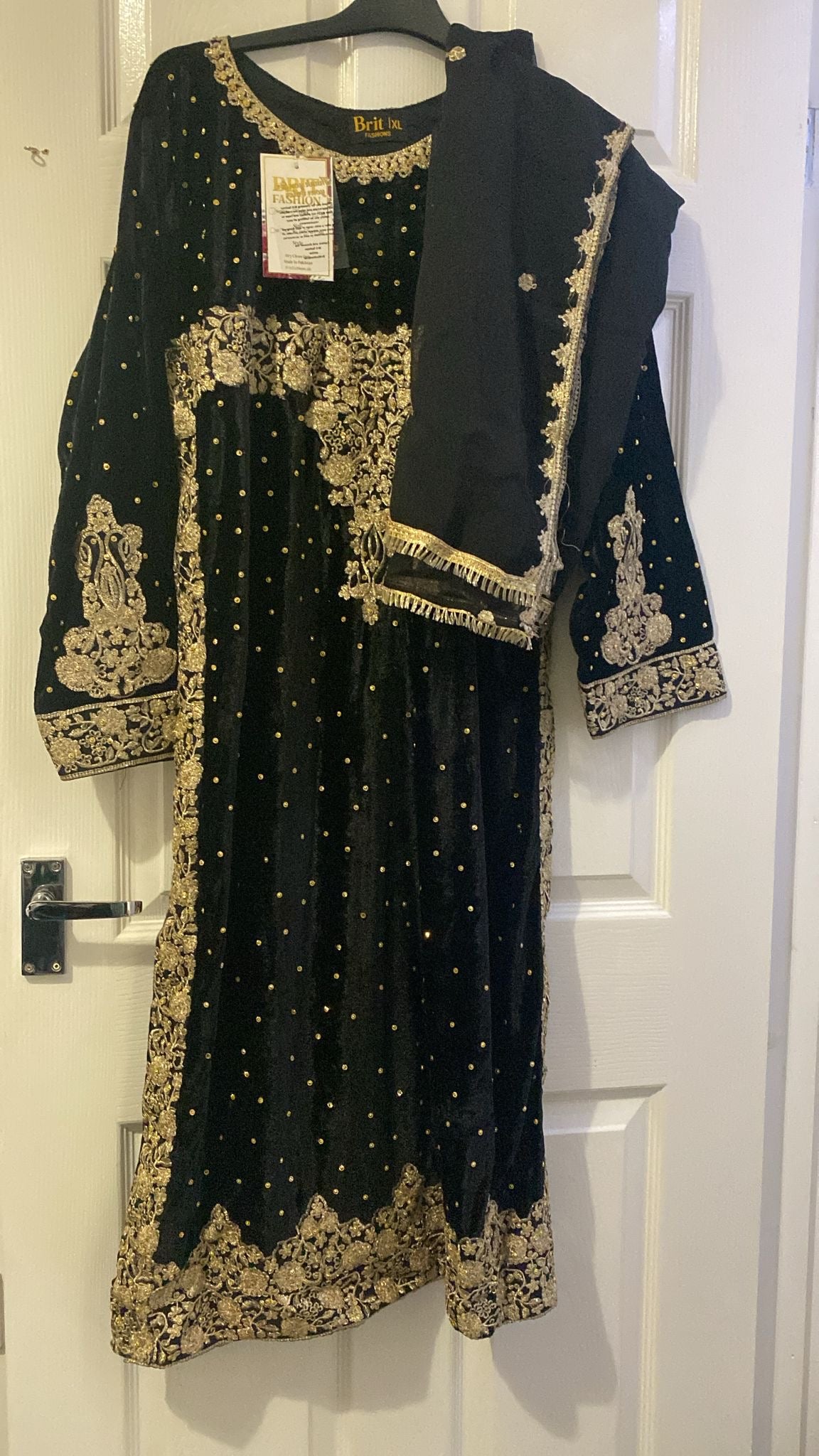 New Black and Gold Embroidered Indian suit