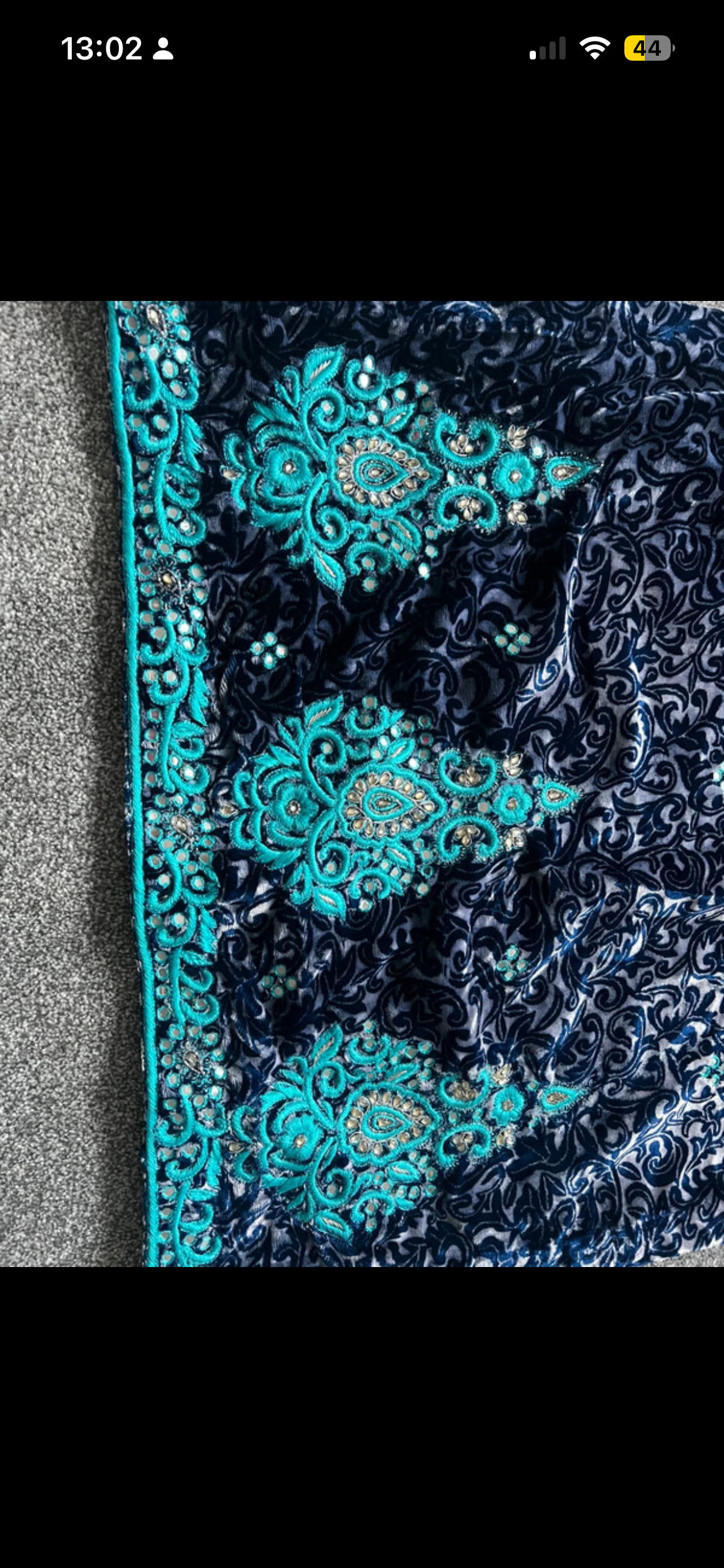 Velvet shirt with handwork embroidery