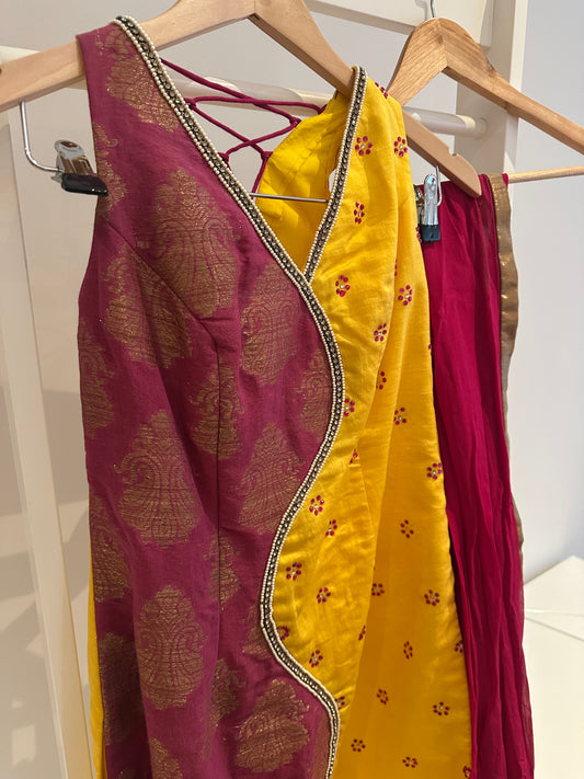 Preloved yellow shirt and chunni