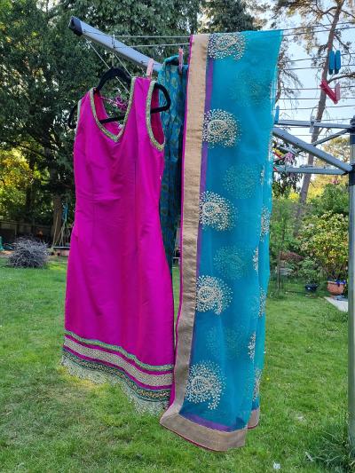 New turquoise and magenta Indian Stitched Suit - BRAND NEW