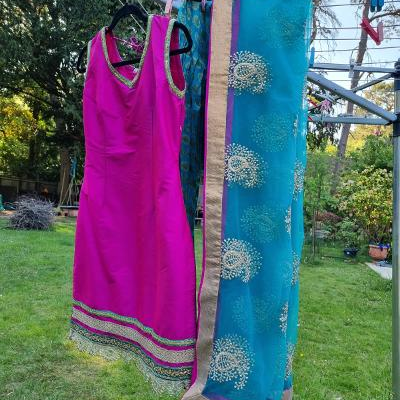 New turquoise and magenta Indian Stitched Suit - BRAND NEW