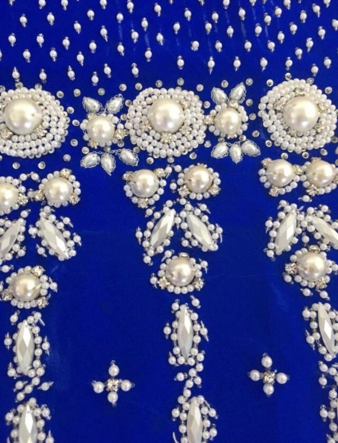 Electric Blue Pearl detail dress