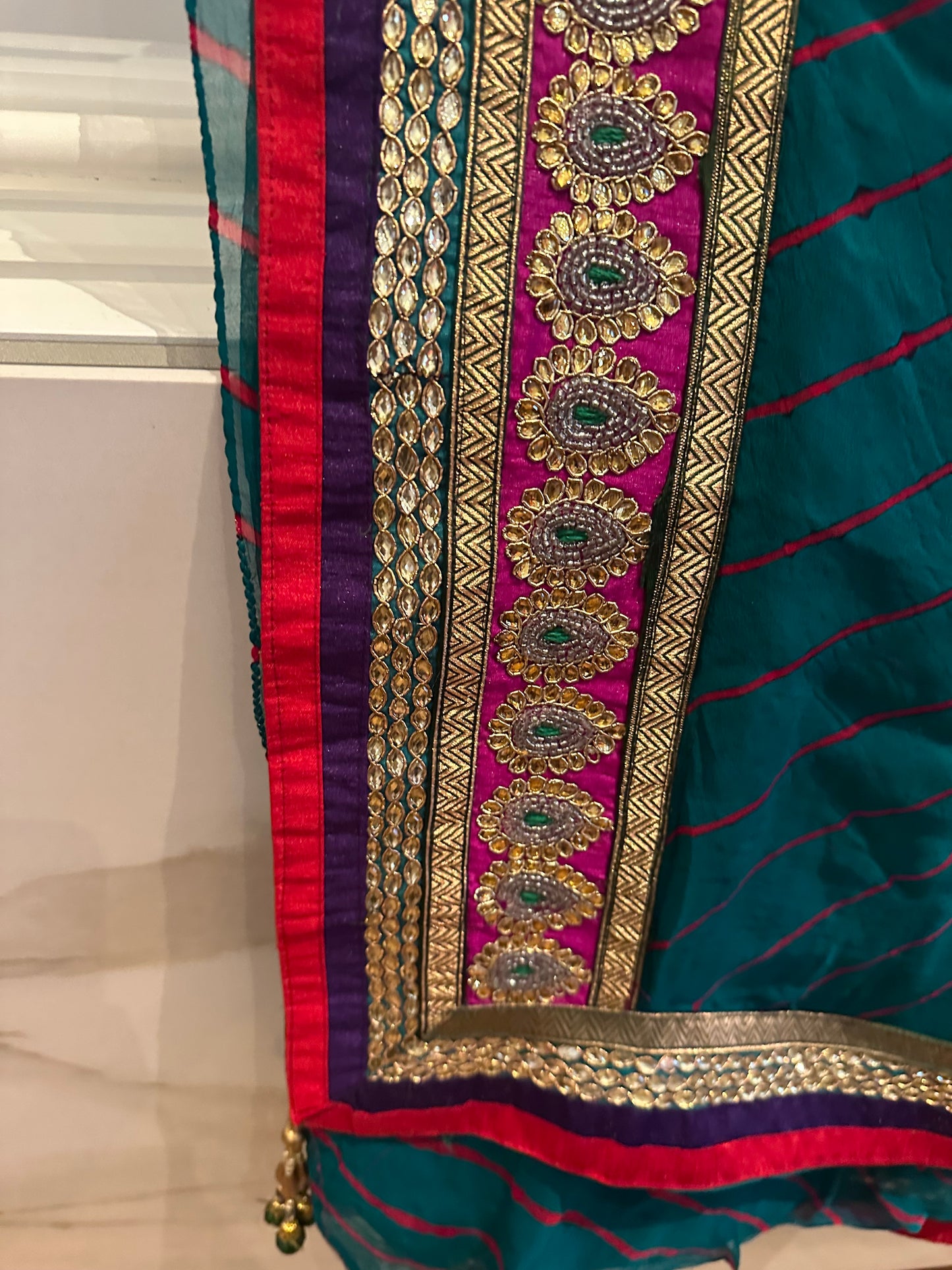 Preloved teal sari