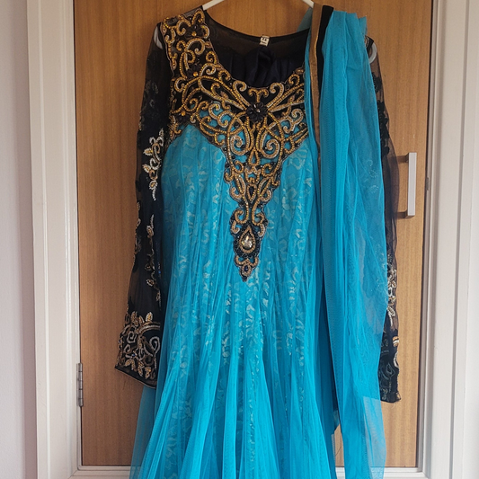 Very heavy blue dress
