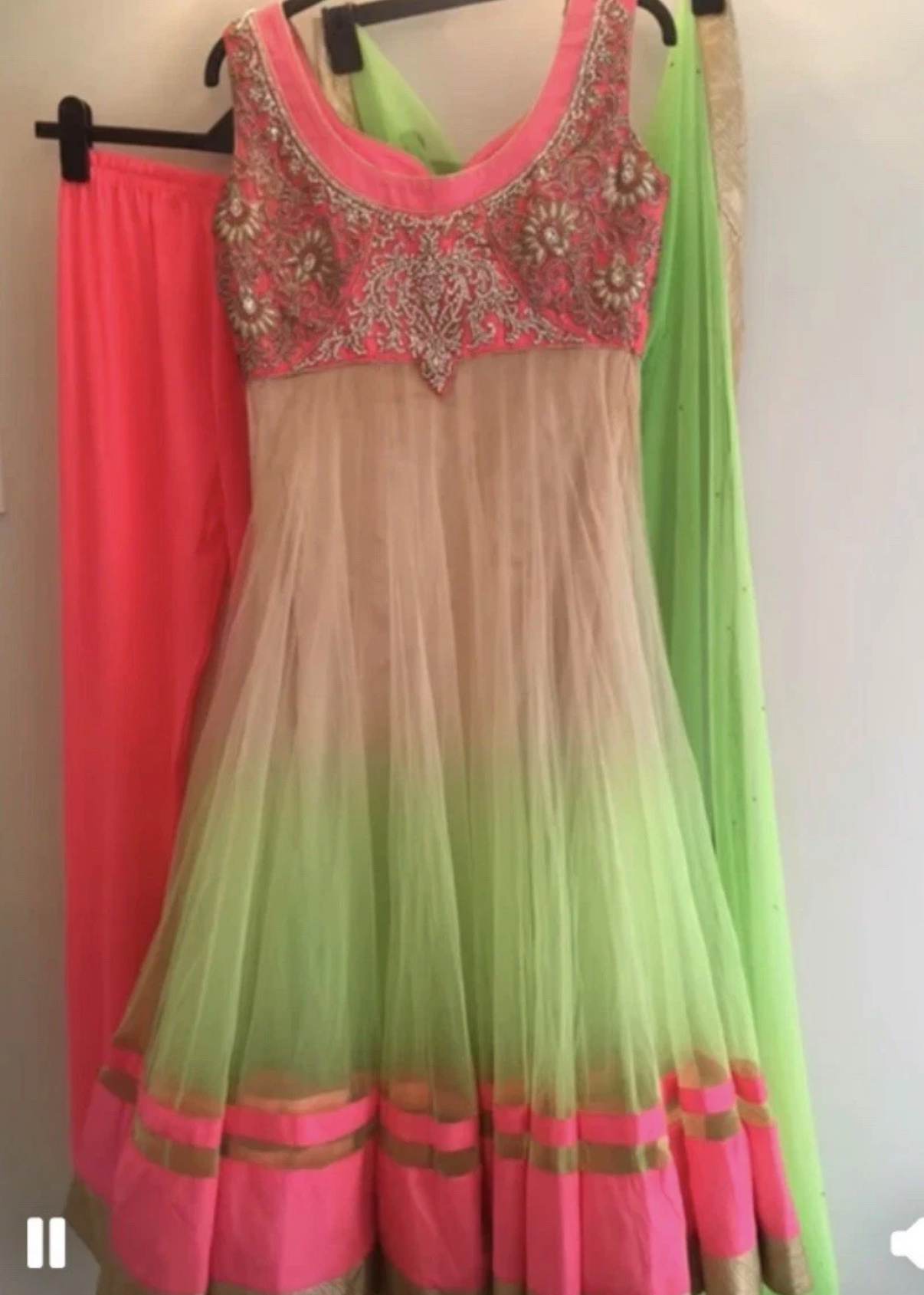 Dress pink/green size 8/10 worn
