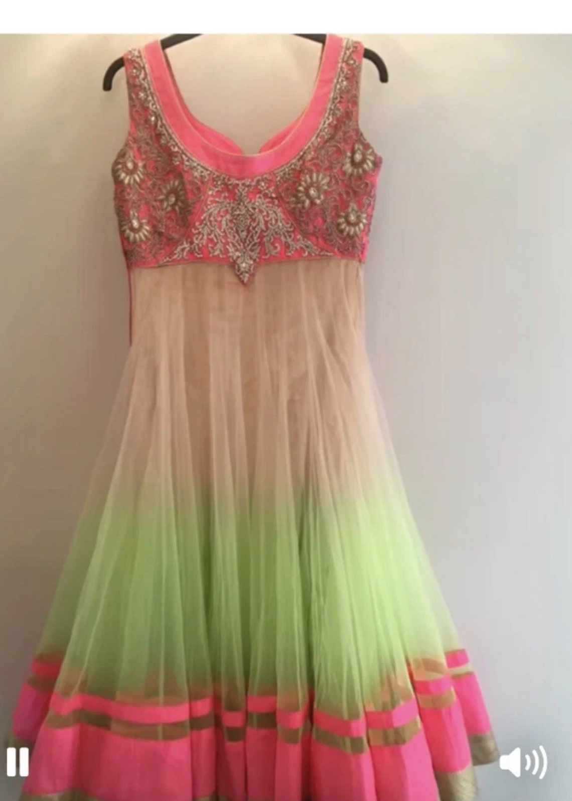 Dress pink/green size 8/10 worn