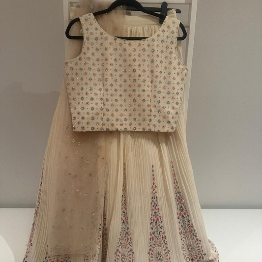 Preloved Indian Cream Chiffon Lehenga