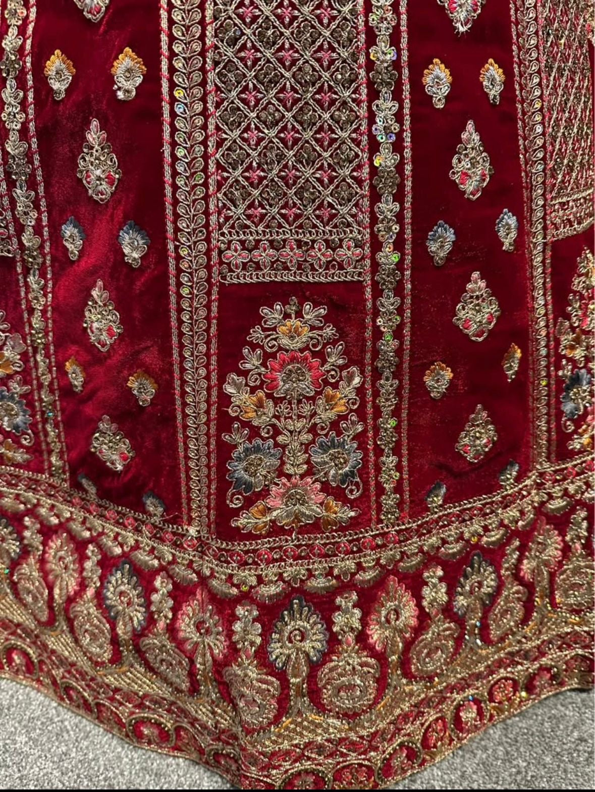 Preloved red velvet bridal lehenga - BRAND NEW