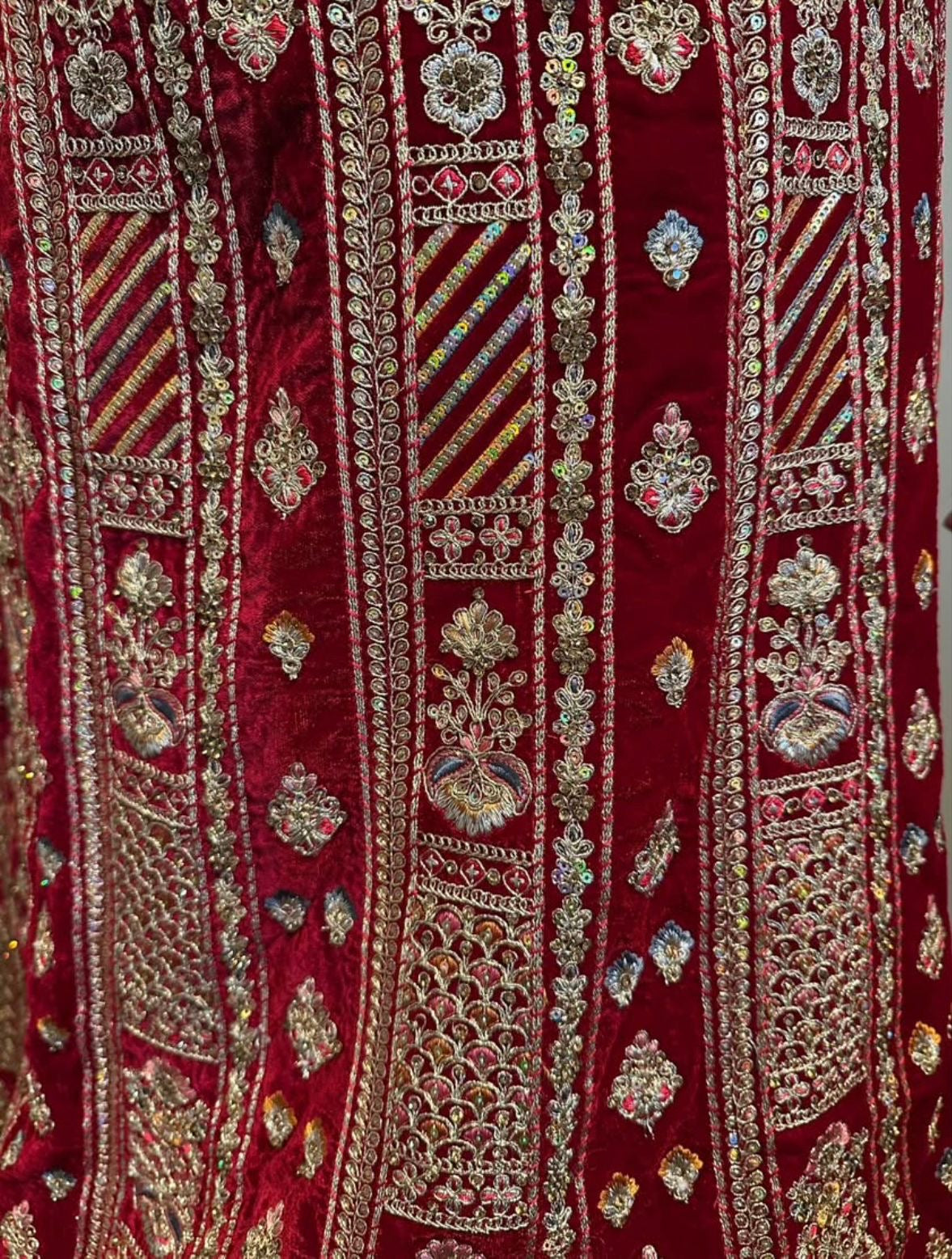 Preloved red velvet bridal lehenga - BRAND NEW