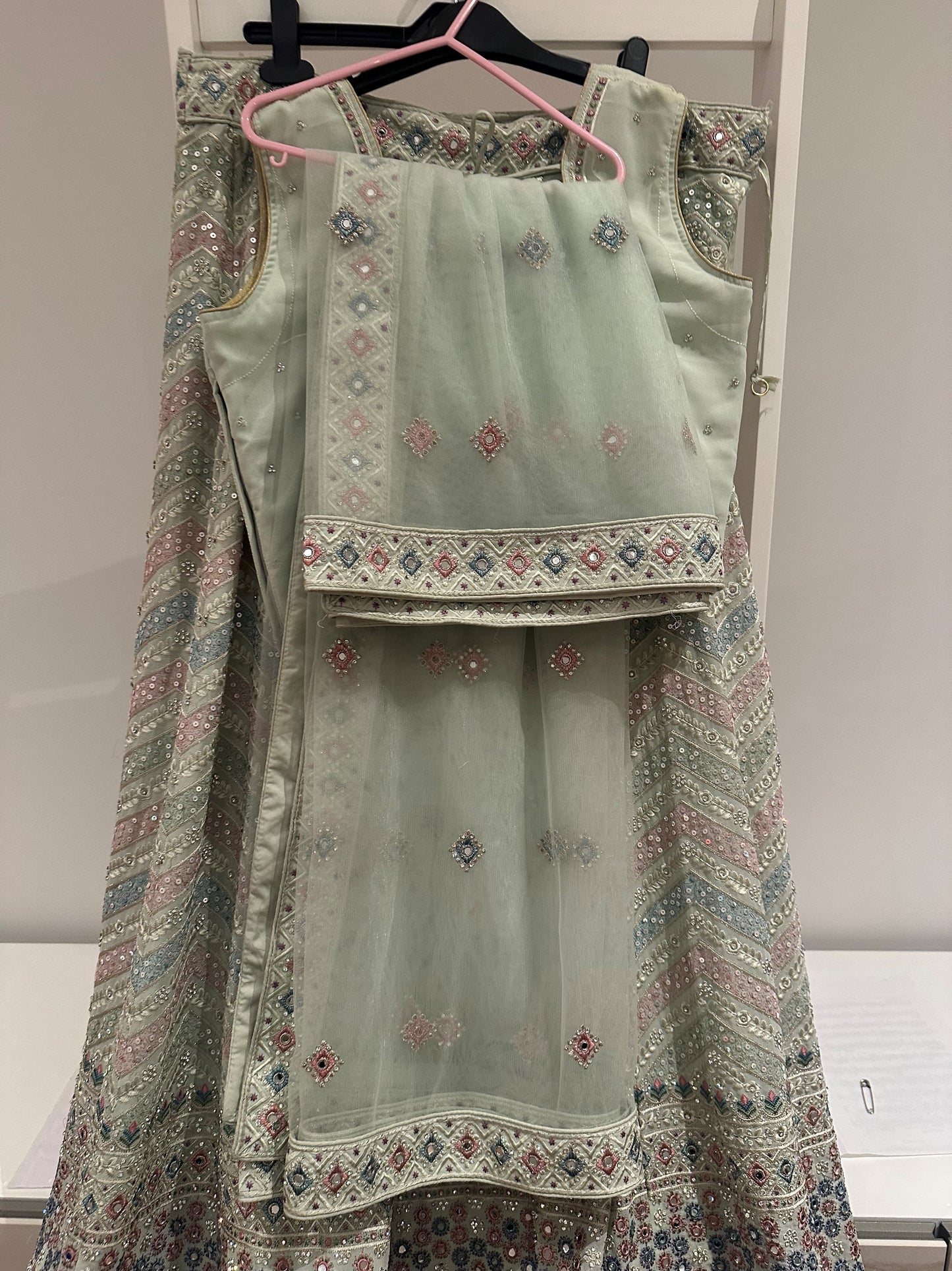 Preloved Indian Mint Green Lehenga