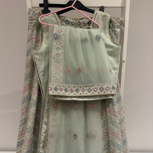 Preloved Indian Mint Green Lehenga