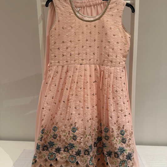 New India suit for girls peach Age 9-11