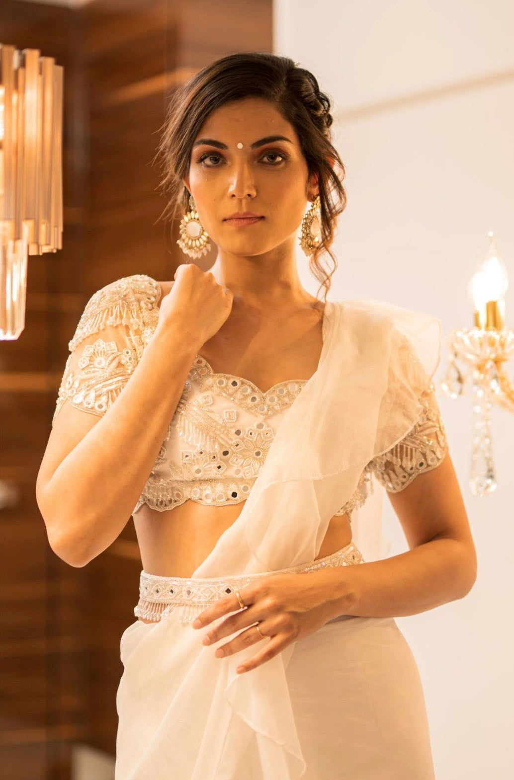 Brand new Foram Patel predraped saree with belt