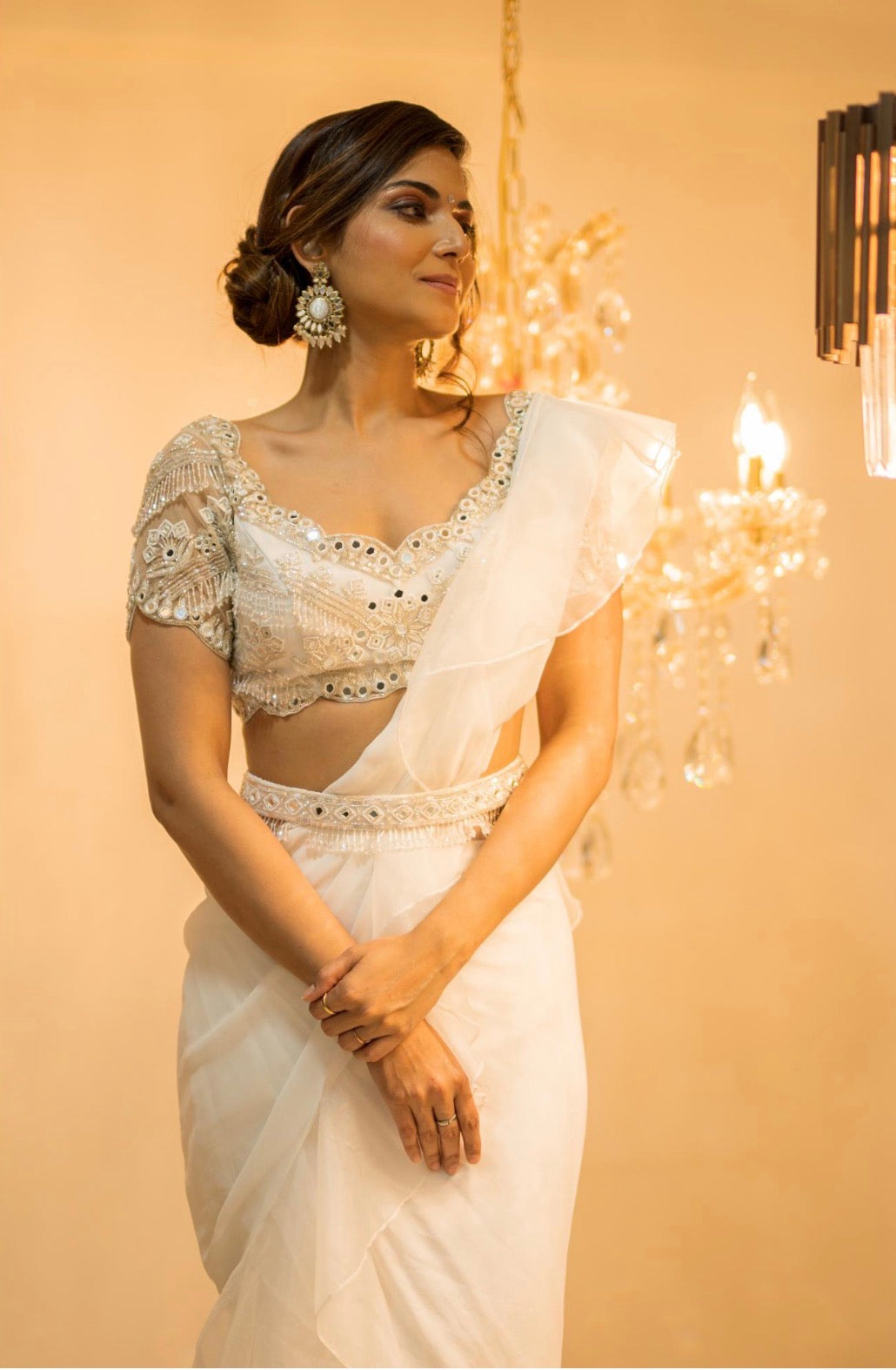Brand new Foram Patel predraped saree with belt