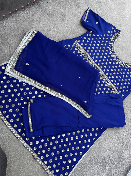 Blue Diamonte 3 piece suit