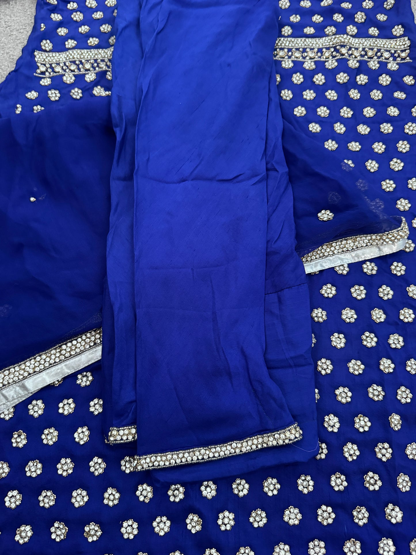 Blue Diamonte 3 piece suit