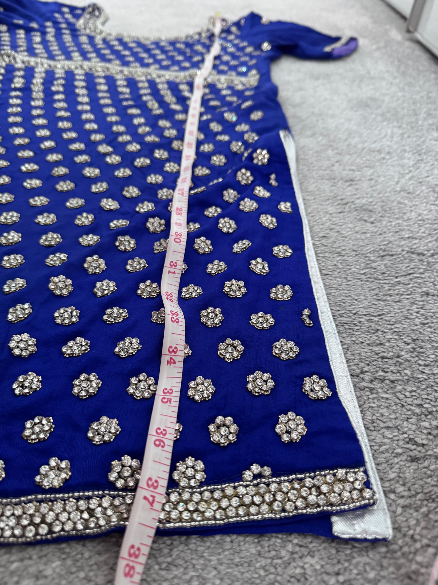 Blue Diamonte 3 piece suit