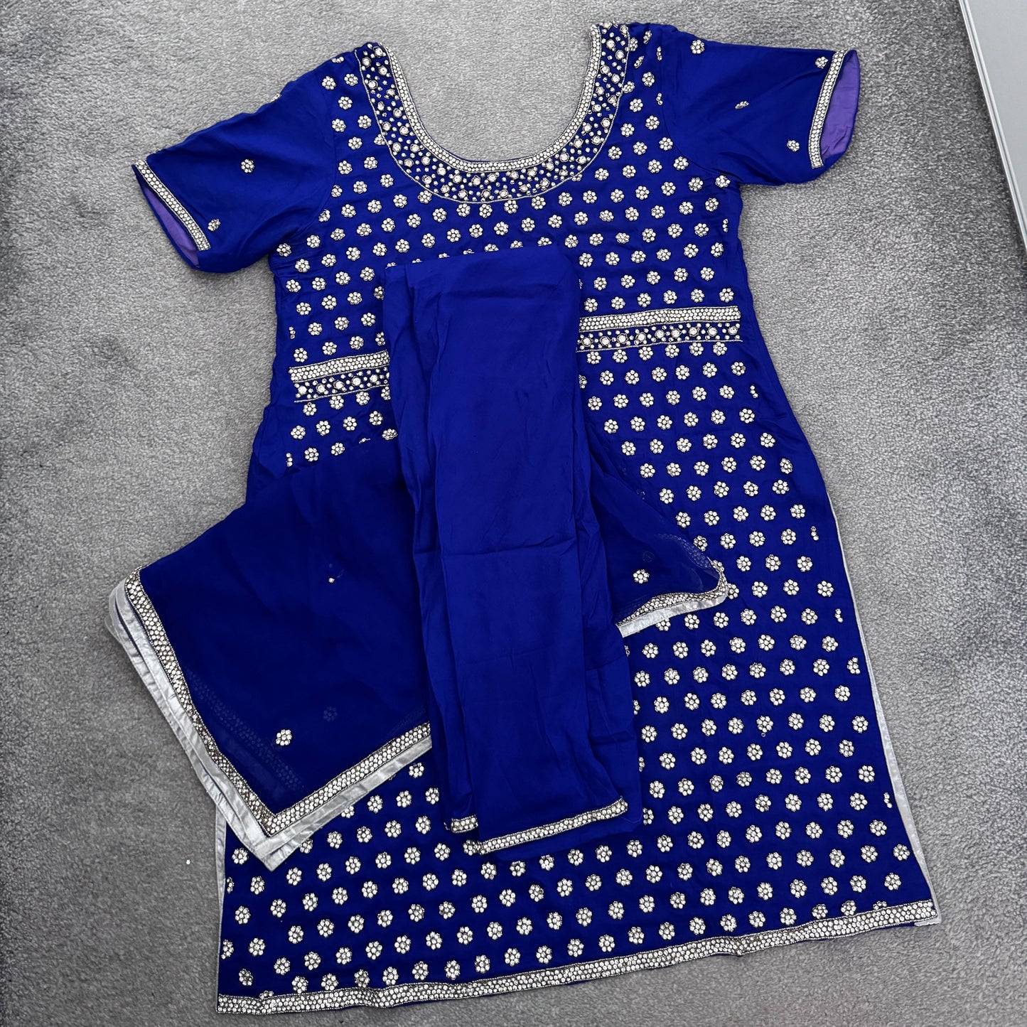 Blue Diamonte 3 piece suit