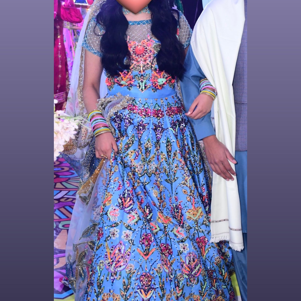 Baby blue lehngha