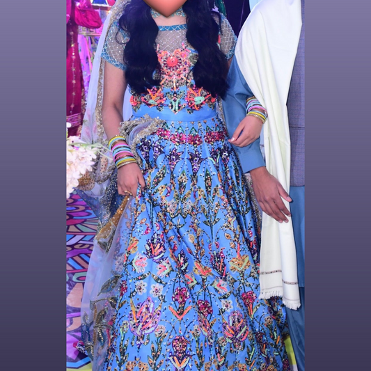 Baby blue lehngha
