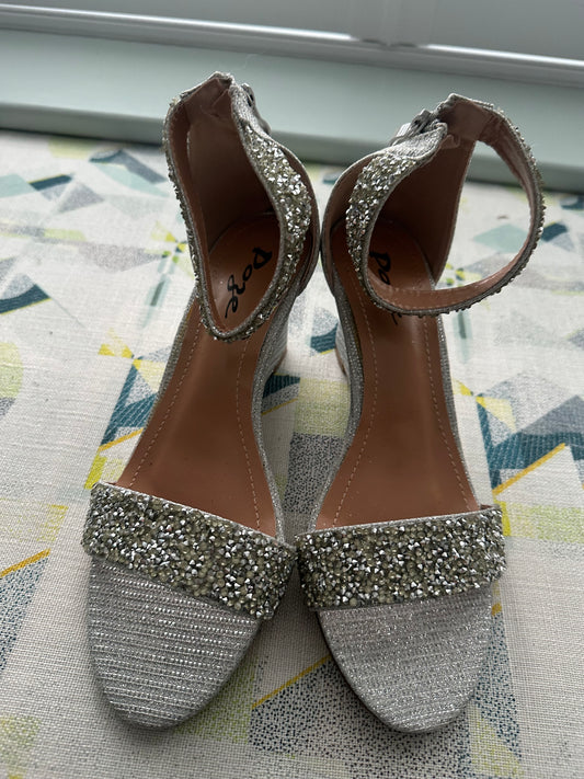 Silver wedge sandals