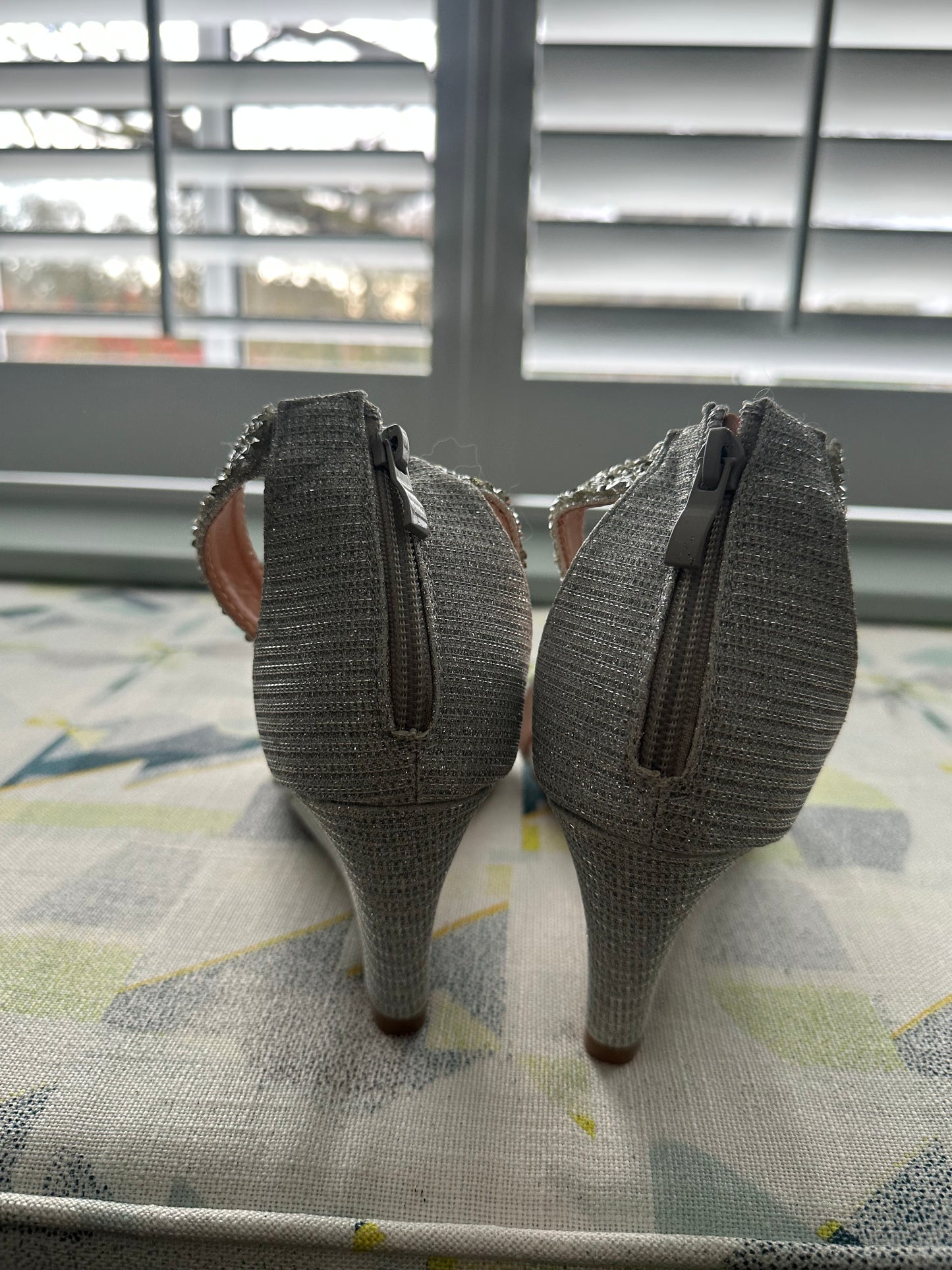 Silver wedge sandals