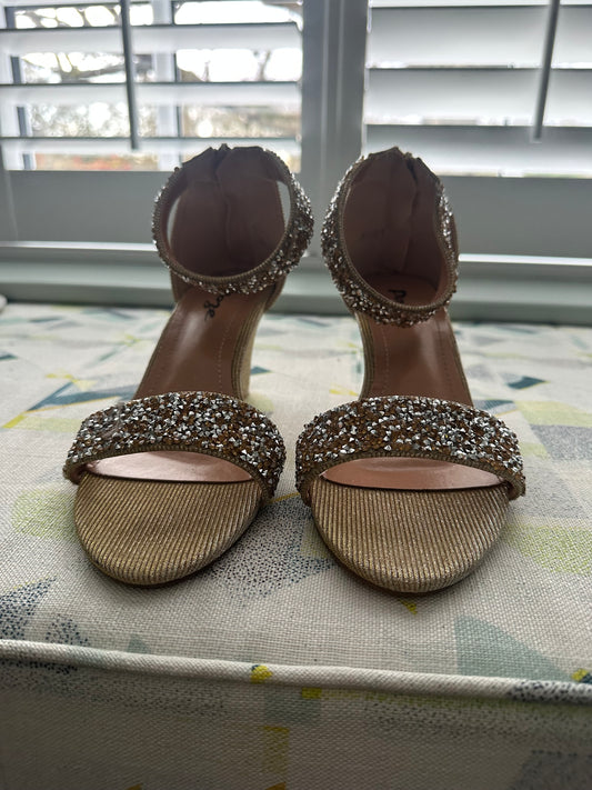Gold wedge sandals